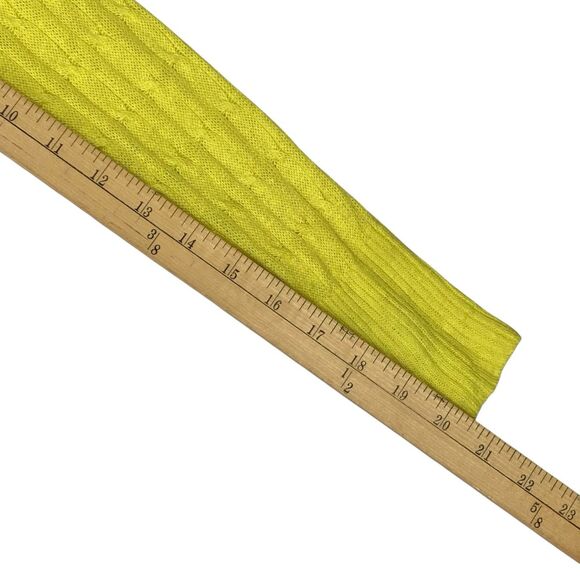 J. Crew Linen Sweater Women XS Yellow Cable Knit V-neck Lightweight Preppy Chic - Picture 12 of 13